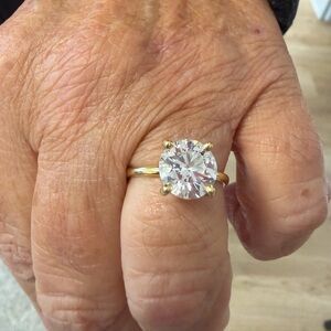 Gold and Silver Ring with Clear Stone
